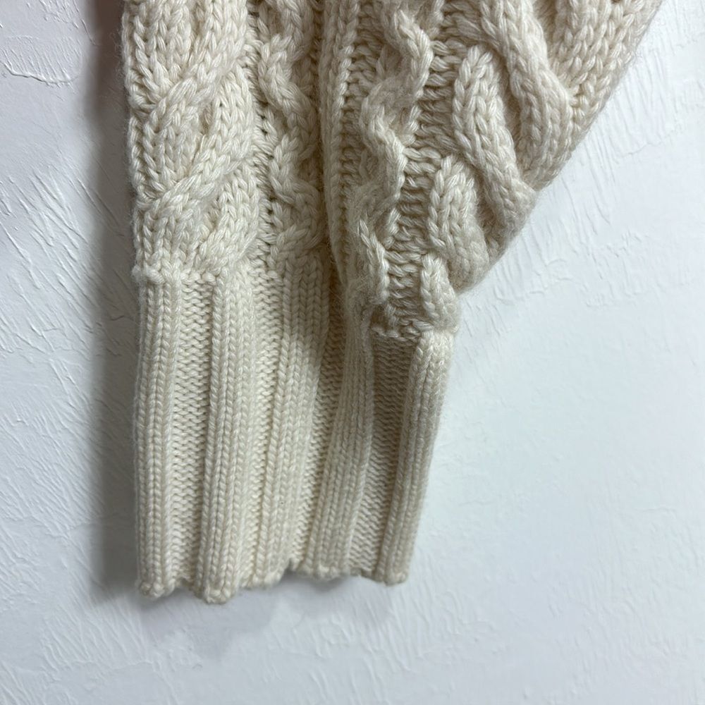 AKNVAS Kendall Wool Blend Cable Knit Sweater In Off White Size L - Picture 4 of 10